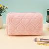 Fashion Heart Quilted Makeup Storage Bag Portable Travel Organizer Cosmetic Toiletry Pouch Cute Make Up Handbag Purse Bag