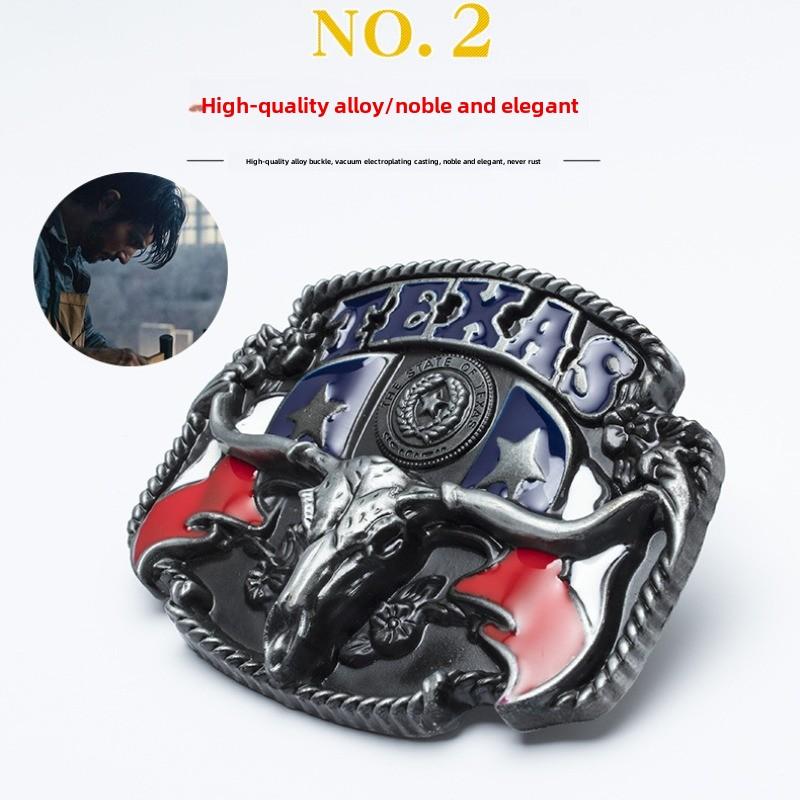 Pure Cowhide Domineering Cow Head Men's Belt Whole Ancient Tin Jeans Belt Belt