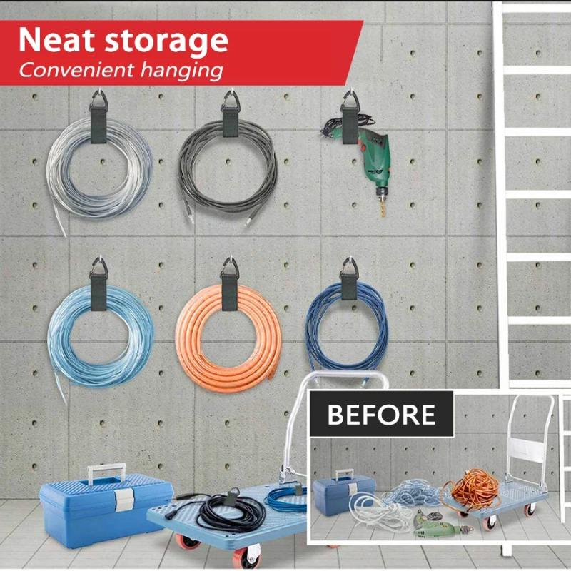 Hanging Carabiner Heavy Strap Nylon Storage Belt Extension Cord Storage Finishing Heavy Strap Wire Manager Cable Ties Organizer
