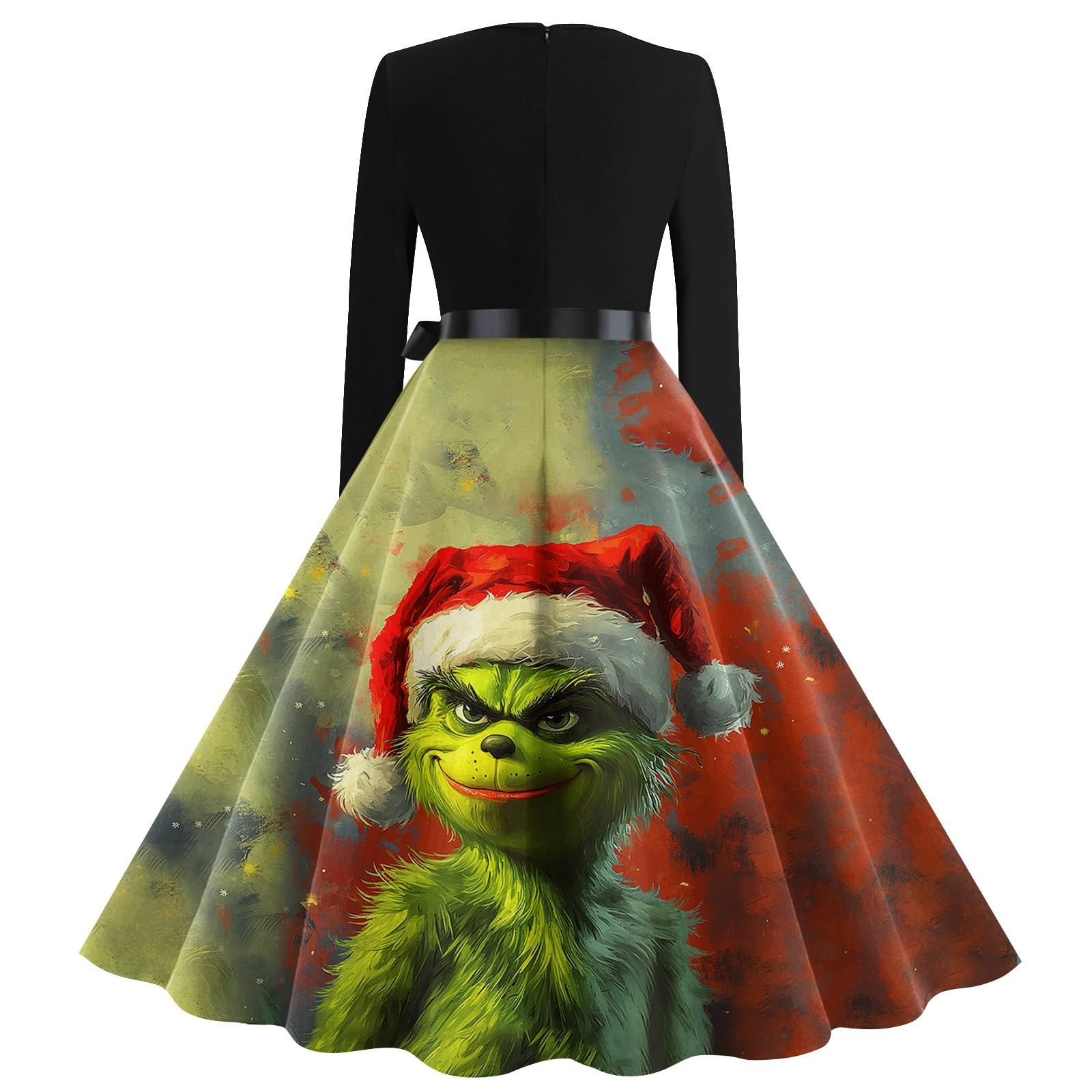 Женское повседневное модное платье с длинным рукавом и принтом — фото 4