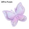 20Pcs Sew On Mesh Glitter Patches Double Layers 40x35mm Padded Applliques Handmade DIY Clothes Patches