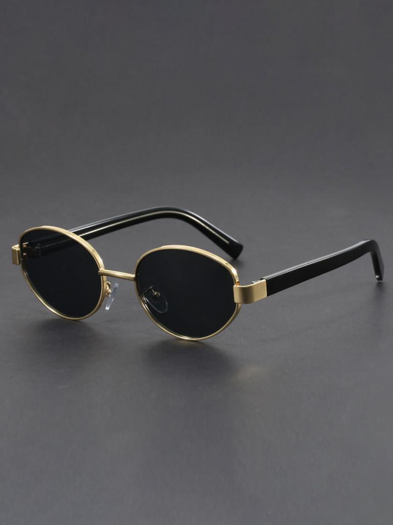 Retro Owalne Okulary Przeciwsłoneczne Damskie Modne Metalowe Okulary Słoneczne Męskie Outdoor Stylowe Dekoracyjne Osłona Przeciwsłoneczna Okulary UV400 Luksusowa Marka Design Jakość