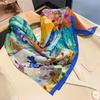 Summer hot-selling fashion versatile thin age-reducing printed small square scarf silk silk cotton neck scarf sun protection small shawl
