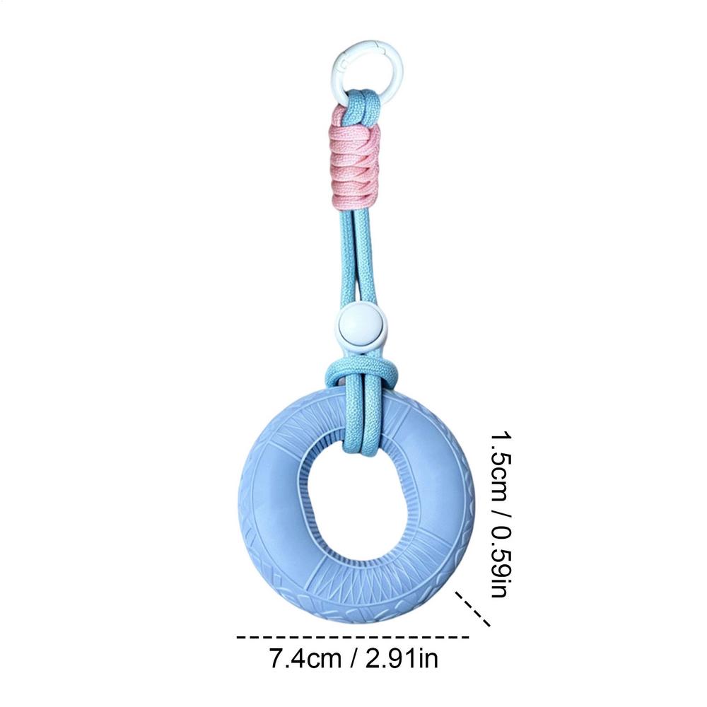 Silicone Hand Grip Ring Fidget Keychain Carabiner Lanyard Portable Hand Trainer Key Chain Arm Strength Training Finger Exercise