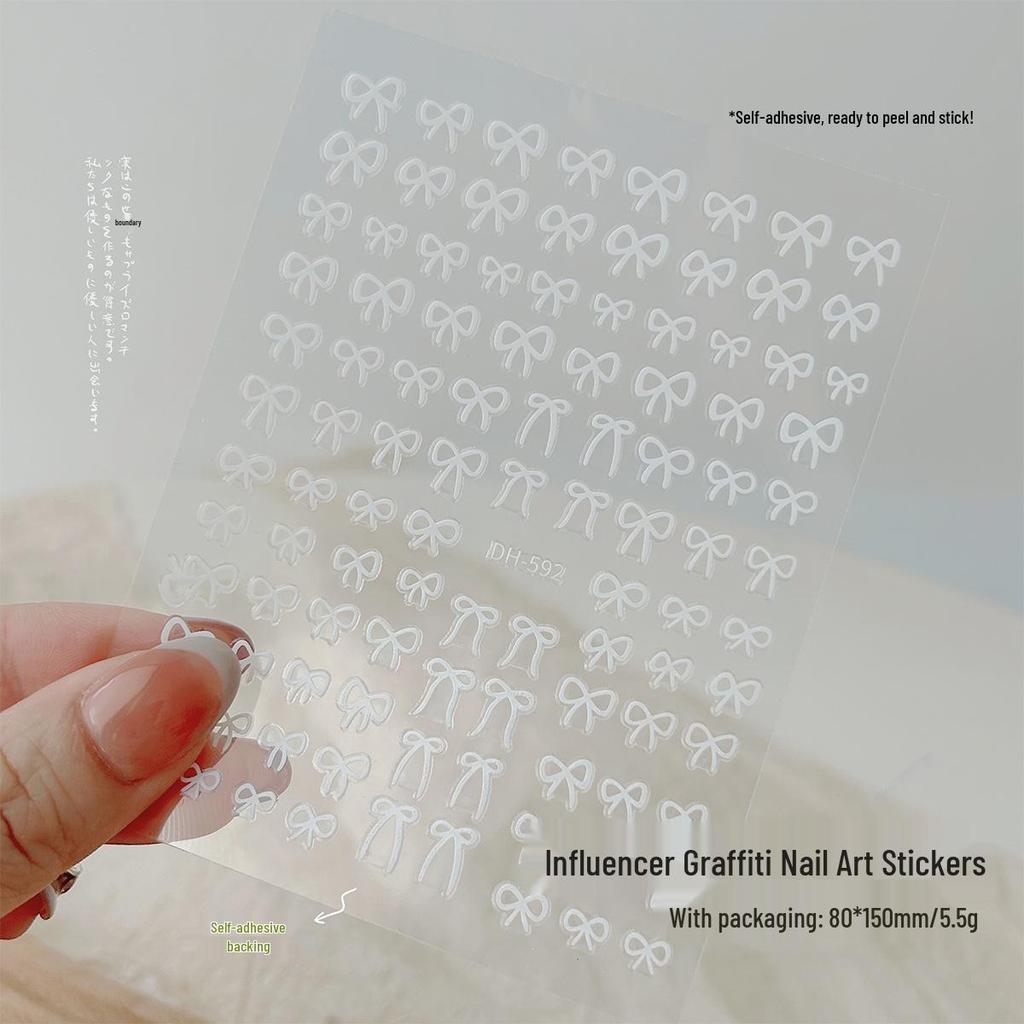 Trendy Graffiti Animal Nail Stickers - Thin & Durable Adhesive Bows
