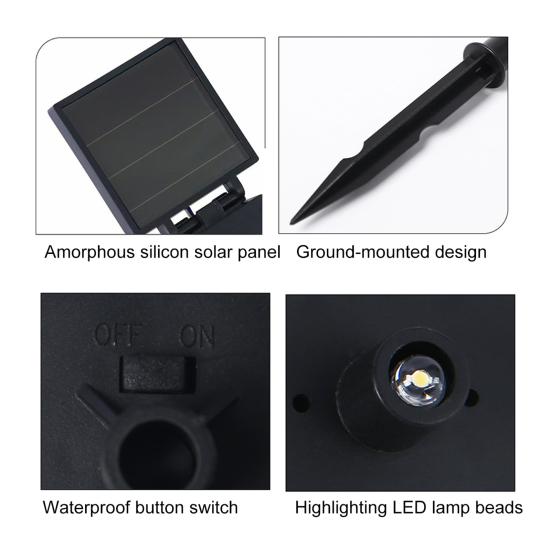 Solární maják trávníkové světlo venkovní vodotěsné LED zahradní dekorace s automatickým senzorem sváteční tématická zahradní zápich pro Halloween Vánoce