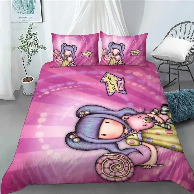 Santoro Gorjuss Anime Bella Ragazza Set Biancheria da Letto Camera da Letto Morbido Moderno Copriletto Copripiumino CopertaFedera