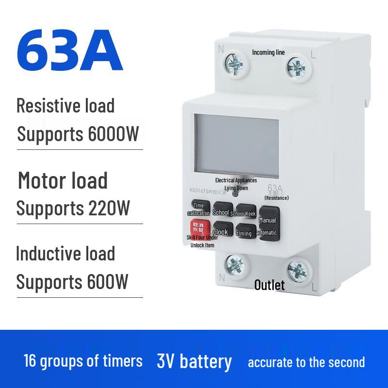 220V Microcomputer Time Switch 63AKG316TG Timer for Street Light Control