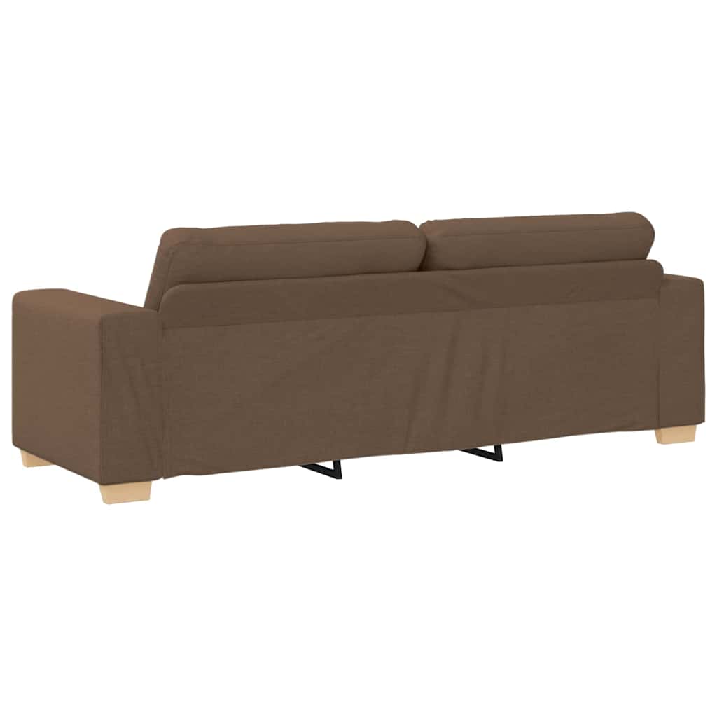 3 Piece Sofa Set In Brown 221 X 80 X 80 Cm Linen Blend Fabric