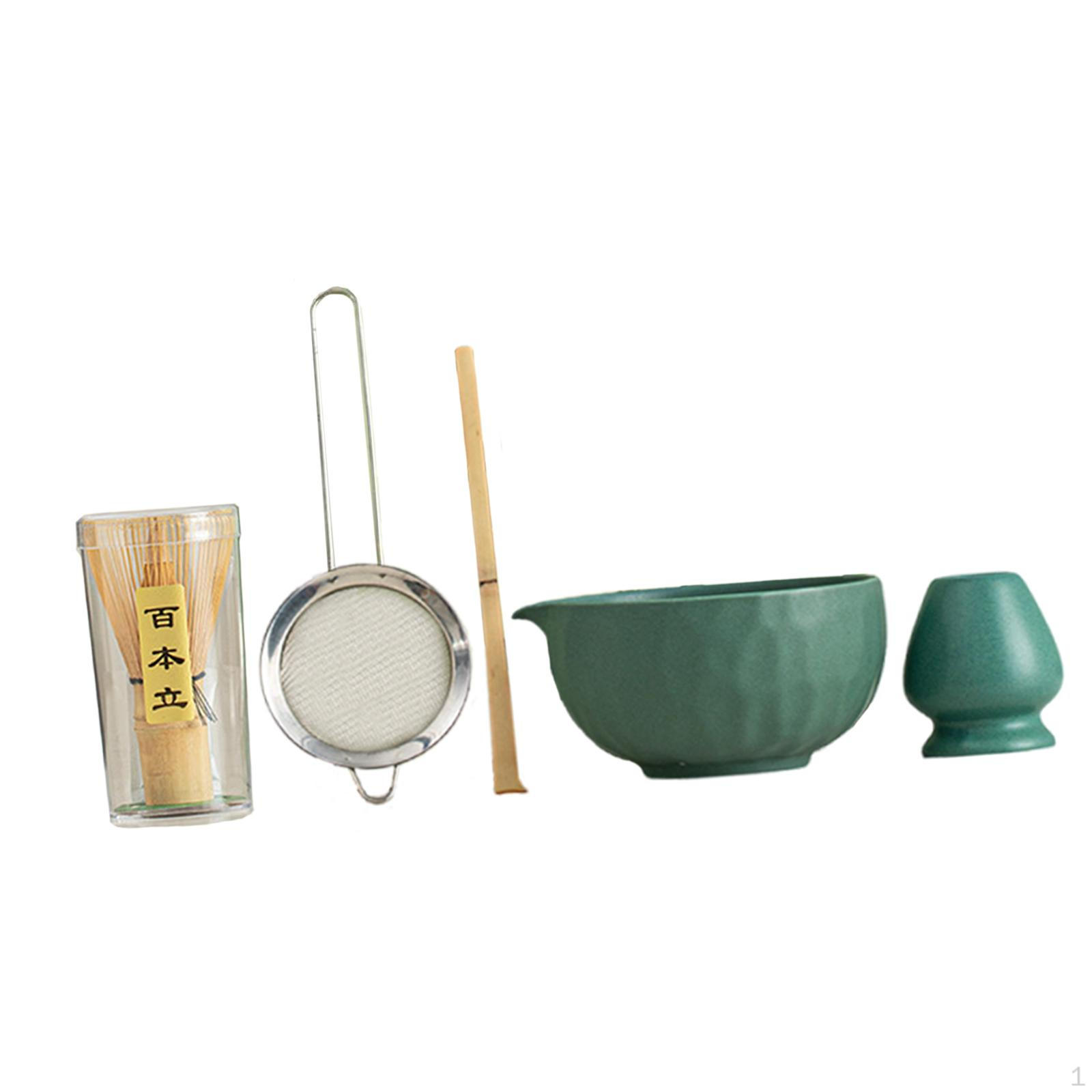 

Набор матча из 5 предметов Керамическая чаша с носиком Японский держатель для венчика Инструменты для чайной церемонии Приготовление