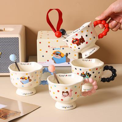 Cute Cartoon Ceramic Cup Good Looking Mug  Home Water Cup  Coffee Cup  Couple Cup  Breakfast Cup  Convenient Gift