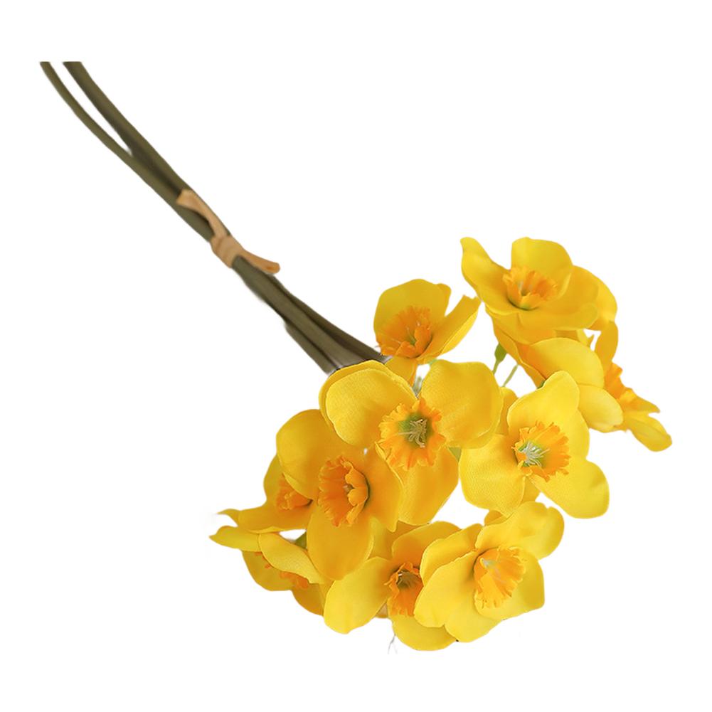 

Artificial Three Headed Narcissus Silk Flower Bouquet for Indoor Decoration and Wedding Settings with Adjustable Wire Stems жёлтый