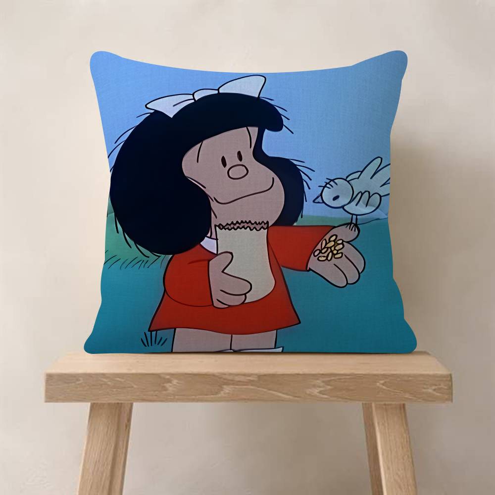 Cartoon M-Mafalda Pillow Gift Home Office Decoration Bedroom Sofa Car Cushion Cover Case 45x45