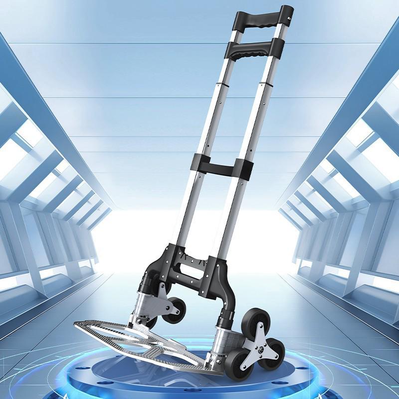 Lightweight Portable Folding Cart for Groceries, Goods, and Luggage with Stair-Climbing Wheels