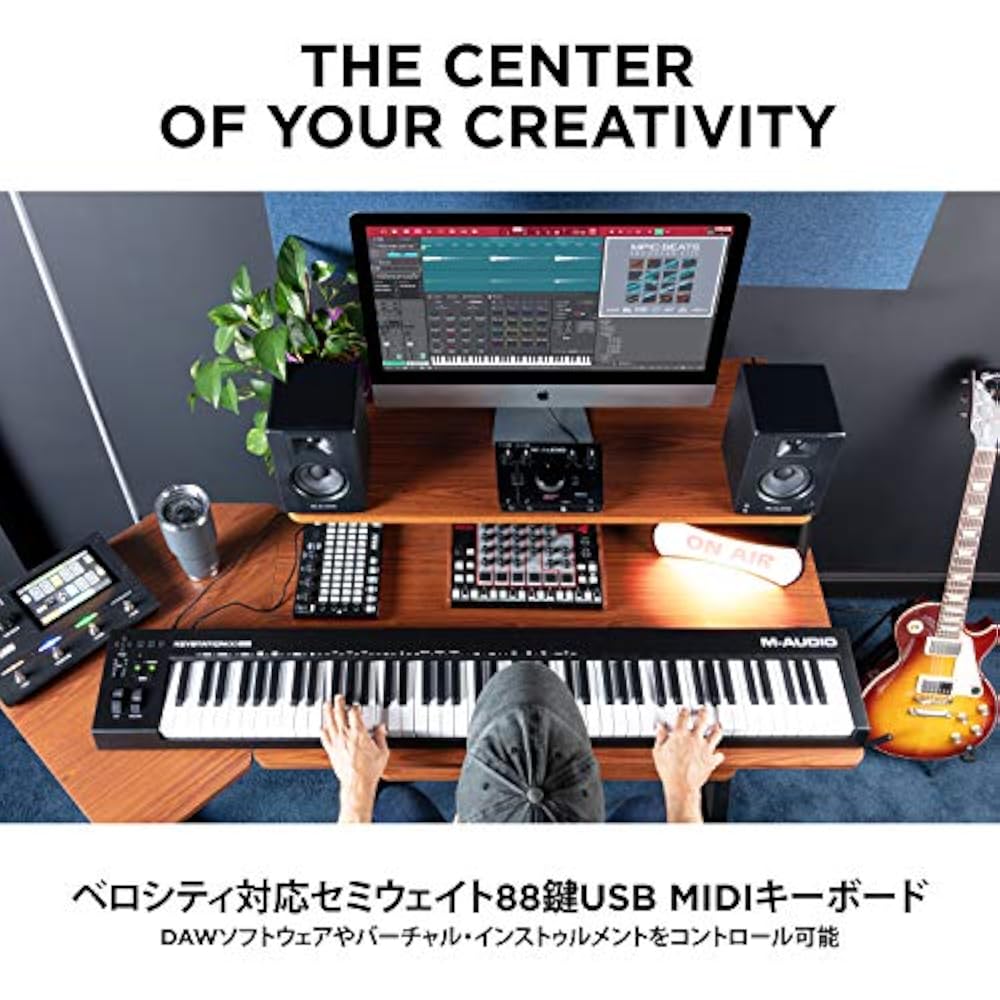 M-Audio 88-key USB MIDI Semi-weight Keyboard Virtual Synth with DAW Parameter Control Keystation ...