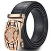 Enkelt belte i ekte skinn for menn Motedesigner Business Nytt belte Jaguar-mønster dekorativ legering automatisk spenne