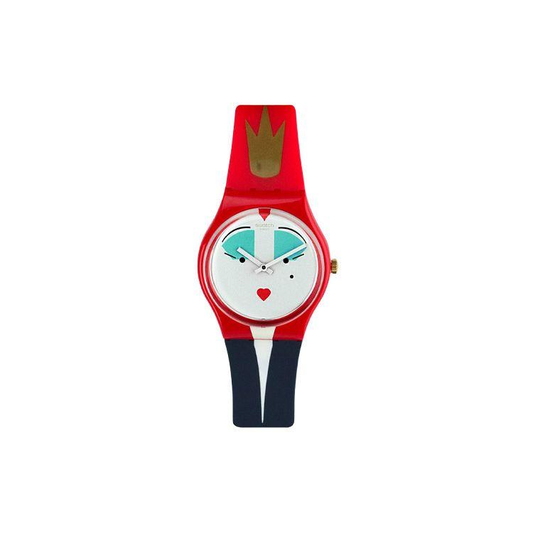 Swatch Originals Series Quartz Movement Red Unisex Waterproof Quartz Watch Silicone Strap Unisex watches White GR165 White