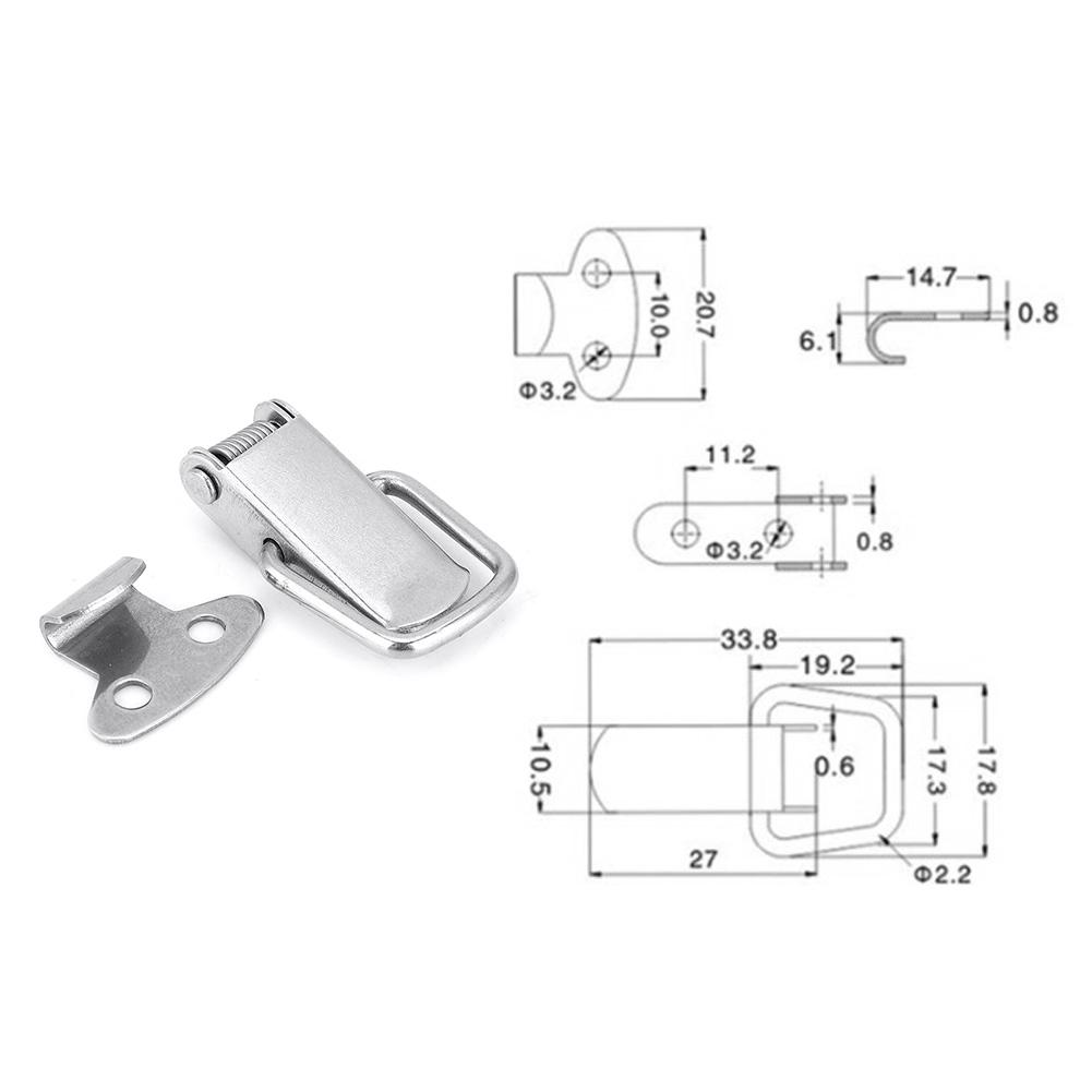 10PCS Hasp Lock Fastener Kitchen furniture Toggle Latch Catch Hardware PartsStainless Steel 201