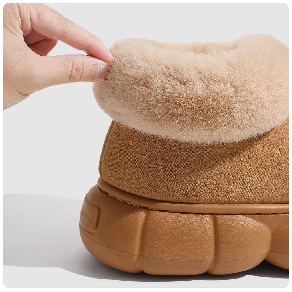 High-top Cotton Shoes, Thick-soled Warm In Winter, Fleece and Non-slip for Home Use, Soft Home Wear Plush Slippers