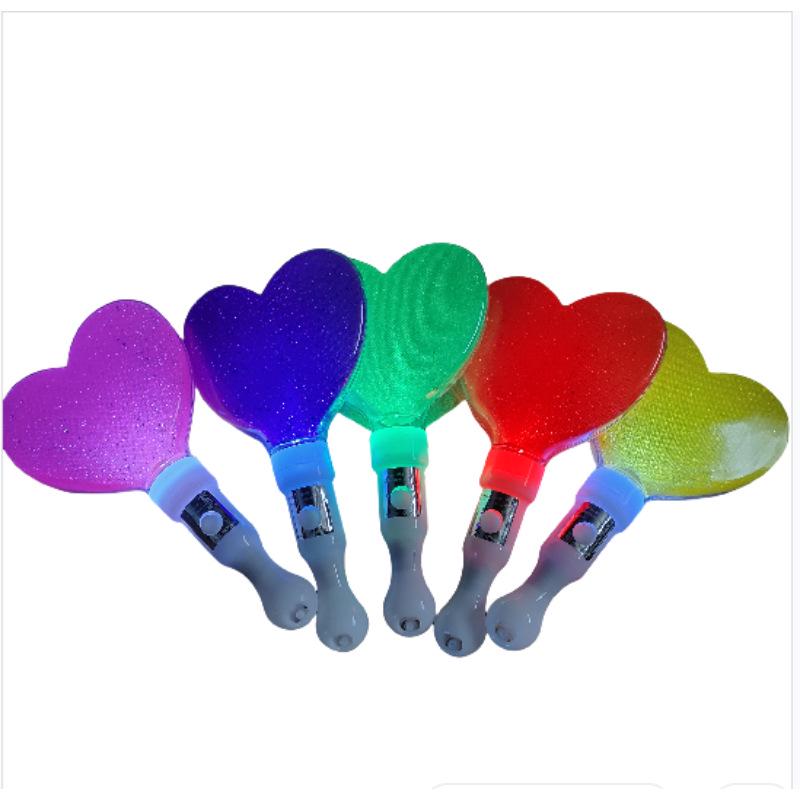 Love Heart Glow Stick: Star & Peach Light-Up Cheer Stick with Custom Logo.