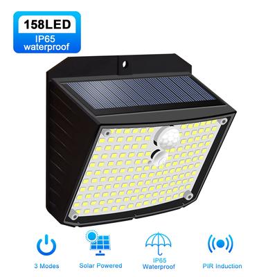 Luci Solari da Esterno 158 LED Lampada da Parete Impermeabile Senza Fili Sensore di Movimento Sicurezza 3 Modalità Illuminazione Giardino Recinzione Cortile Terrazza Garage
