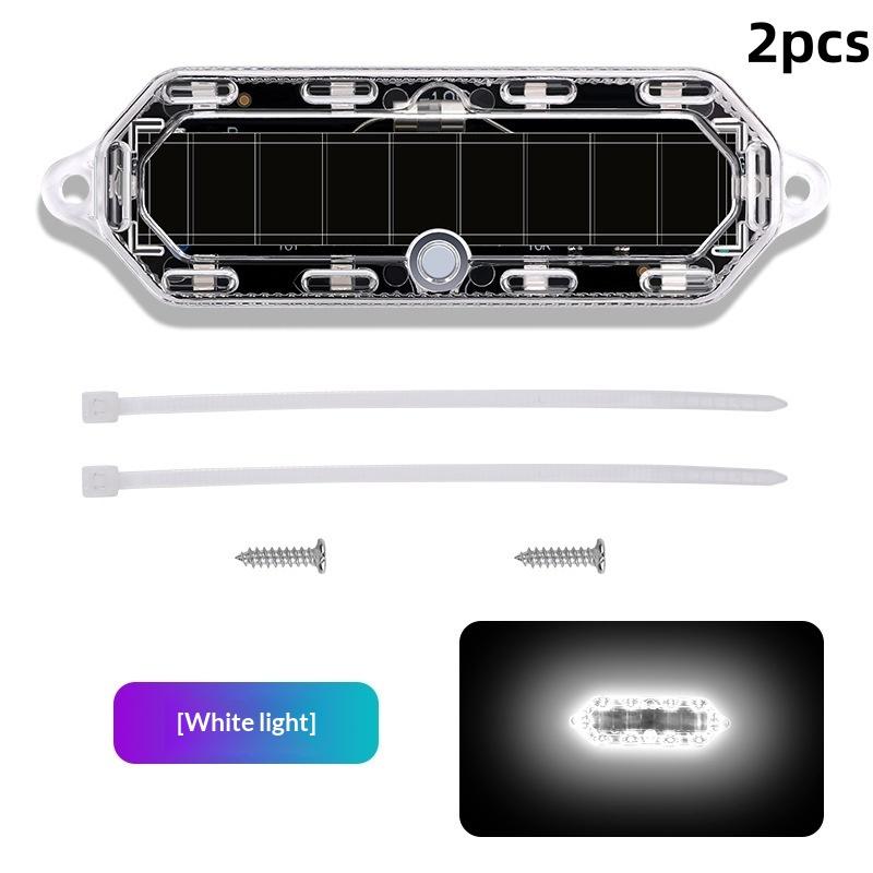 2Pcs Car Solar Charging-Free Anti-Rear Collision And Explosion-Proof Safety Light Motorcycle Brake Tail Light Modified Flash