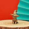 Brass Wizard Cat Figurine Delicate Carved Details Vintage Finish For Halloween Home Desk Decor Gifts