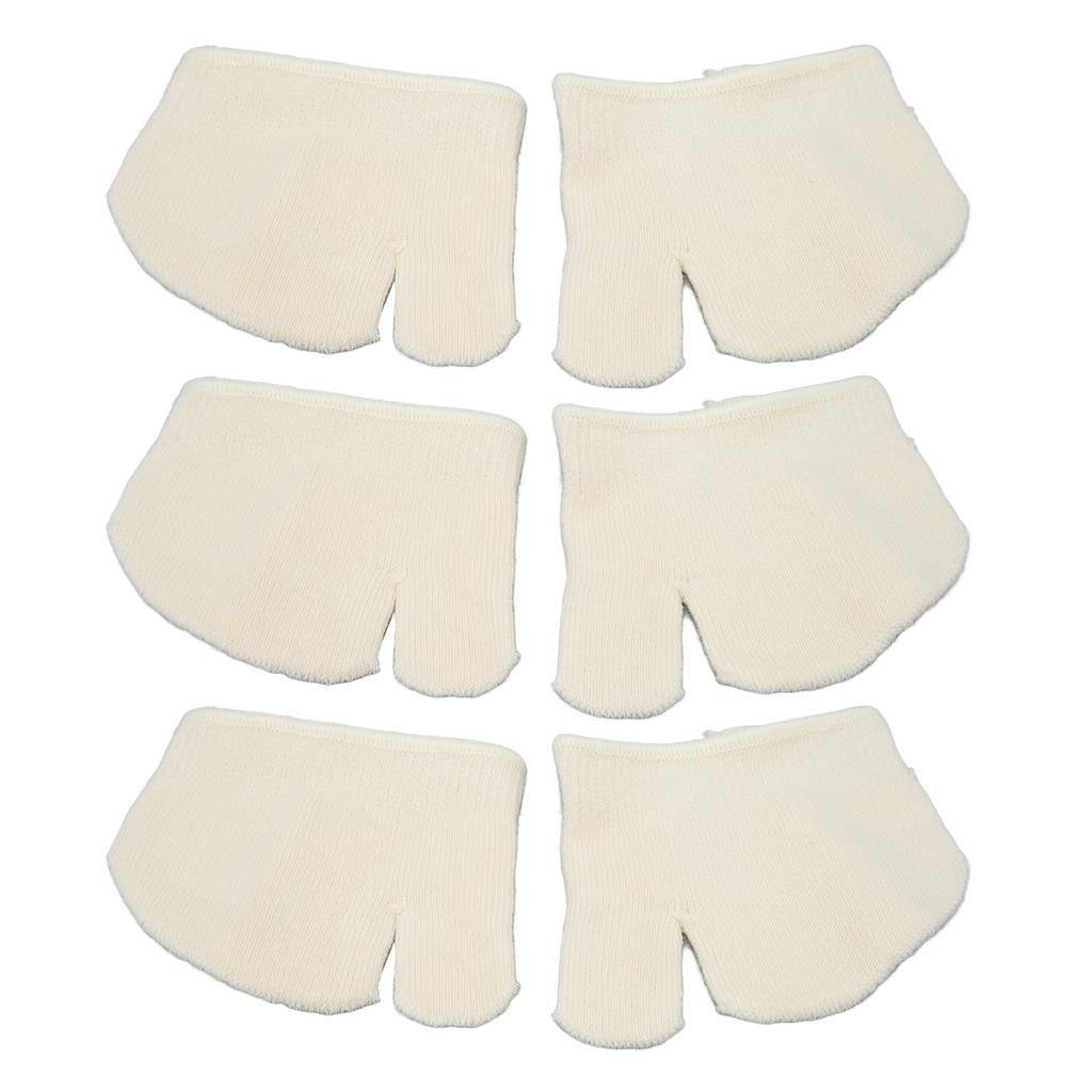3 Pairs Front Toe Splited Socks Half Flip Flop Soft Breathable Slipless Splited Toe Socks Milk White