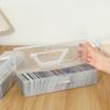 Game Card Organizer Plastic Handheld Flip Lid Large Capacity Transparent Trading Card Storage Box for Home Office