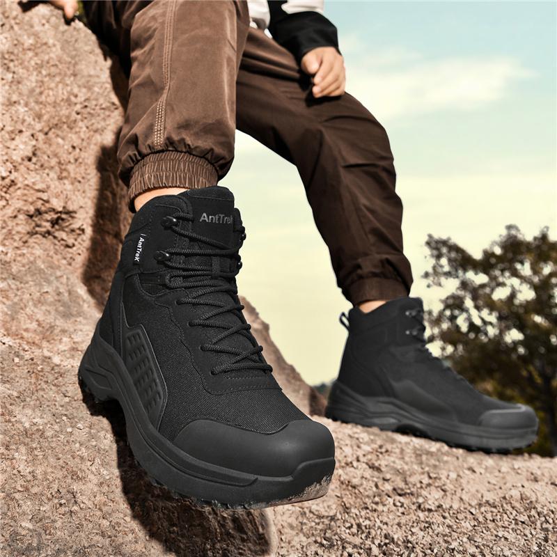 Men High-top Hiking Sneakers Wear-resistant Tactical Boots Non Slip Outdoor Sports Shoes for Trekking Camping Big Size 39-47