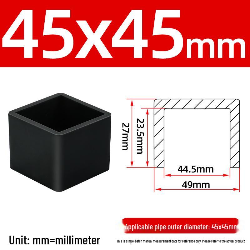 Silicone Anti-slip Chair Leg Cap - Heat Resistant, Square Rubber Sleeve for Steel Pipe with Protective Electroplated Finish