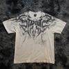 RogueWave Street Style Women Tops Short Sleeve Retro Gothic Style Haute Highend Design Stamp Duty Y2k Punk Style
