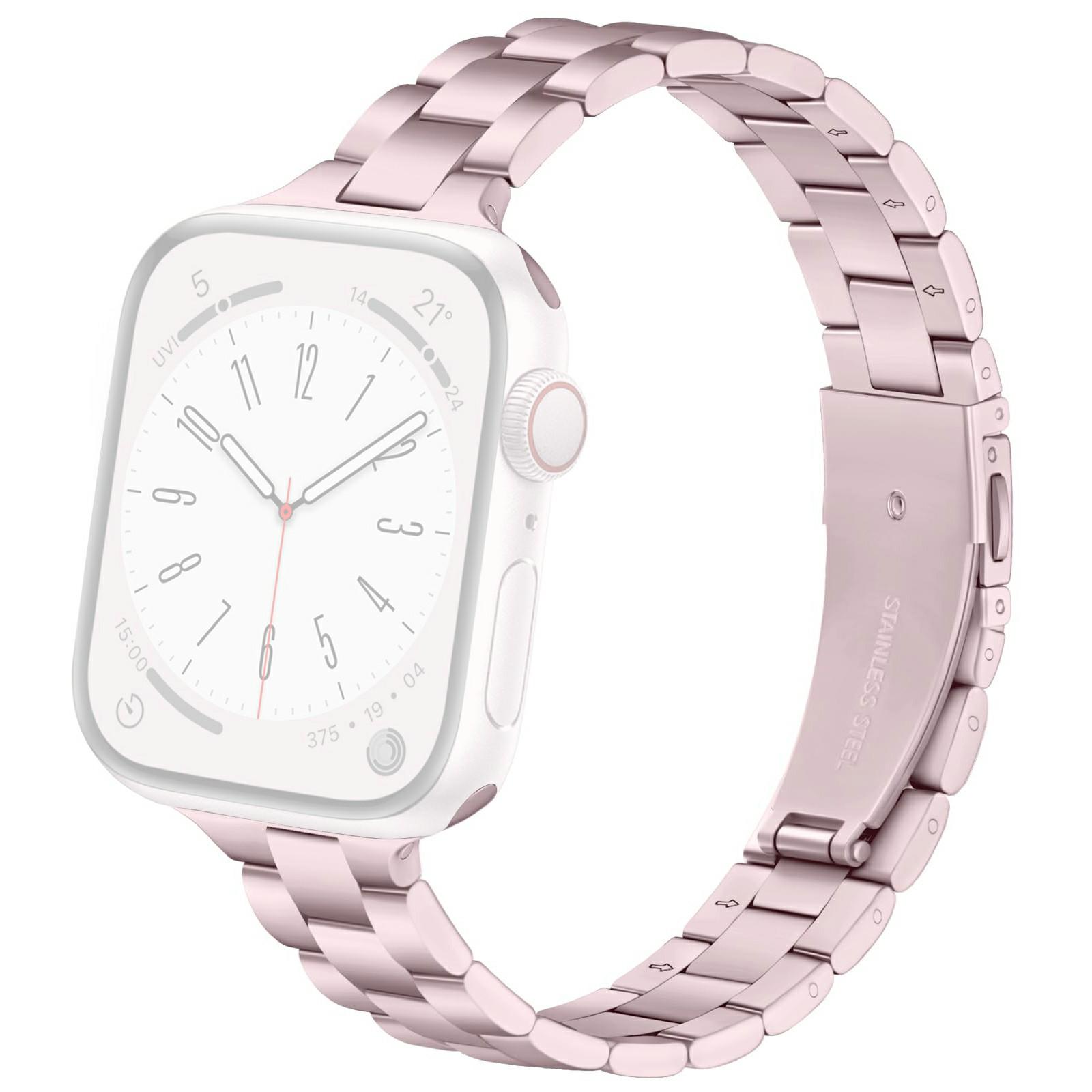 

Electroplating Color Strap for Apple Watch Series 10 Ultra 9 8 7 SE 6 5 4 3 2 1 46mm 49mm 45mm 44mm 42mm Slim Metal Watch Band Pink