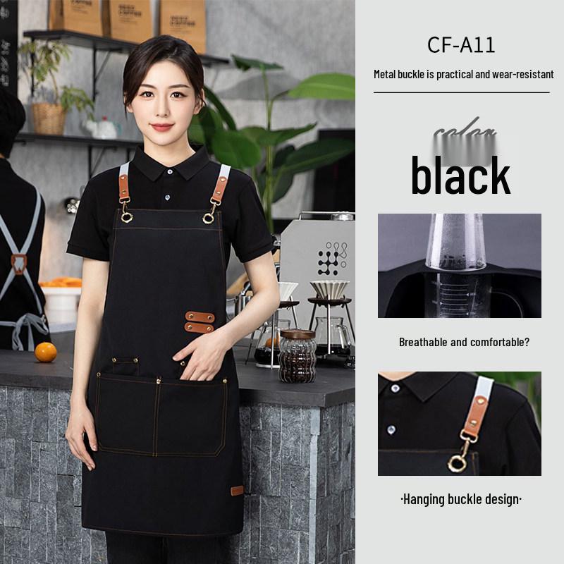 Custom High-End Workwear: Waterproof Oil-proof Apron for Women with Logo, Ideal for Catering, Coffee, and Milk Tea Shops
