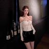 TZ7169 White One-Shoulder Long-Sleeve Slim-Fit Sexy Top for Women - Autumn/Winter Style