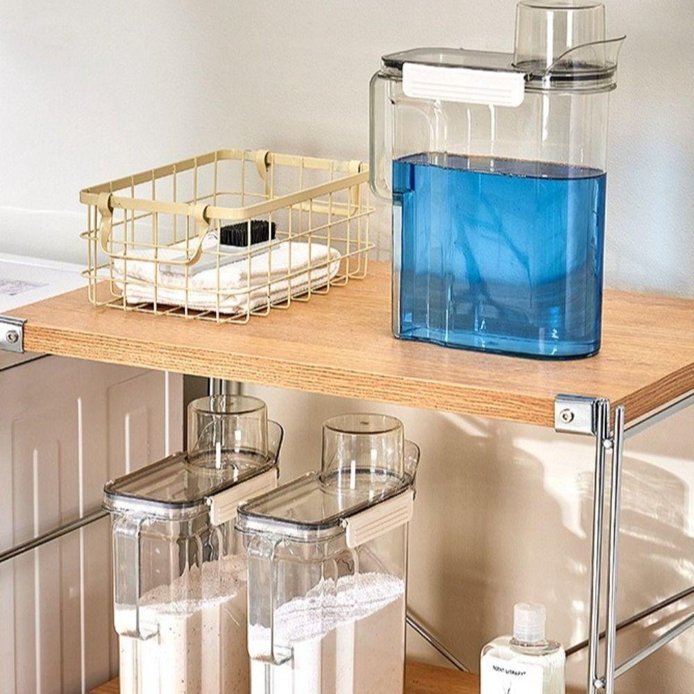 Transparent Liquid Laundry Container Sealed Laundry Detergent Can  Household