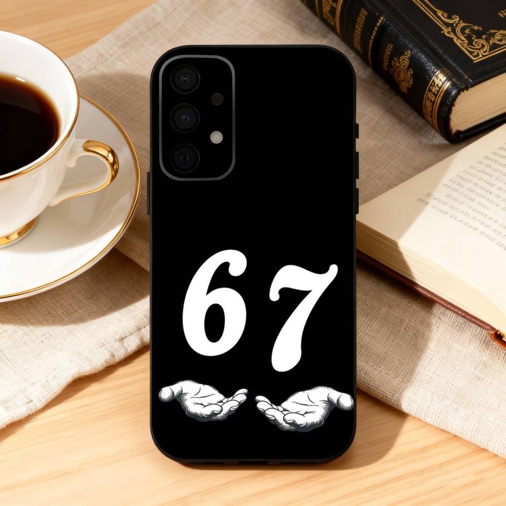 67 S-Six S-Seven Phone Case For Samsung Galaxy A73,A72,A71,A70,A53,A52,A51,Soft Silicone Black Cover