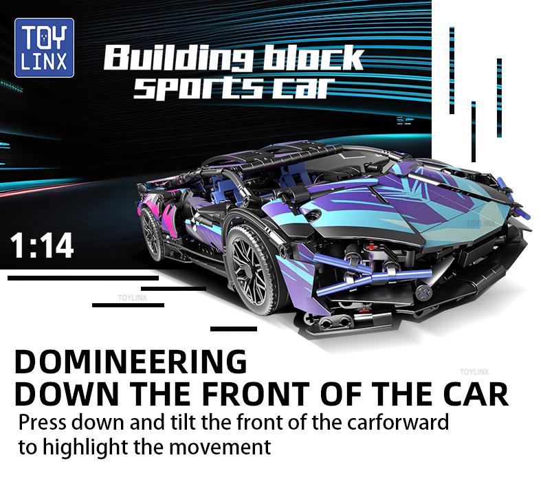 TOYLINX Technical 1314PCS Building Blocks Car Racing Sport Speed Vehicle Model Mechanical Super Bricks Halloween Festive Gifts