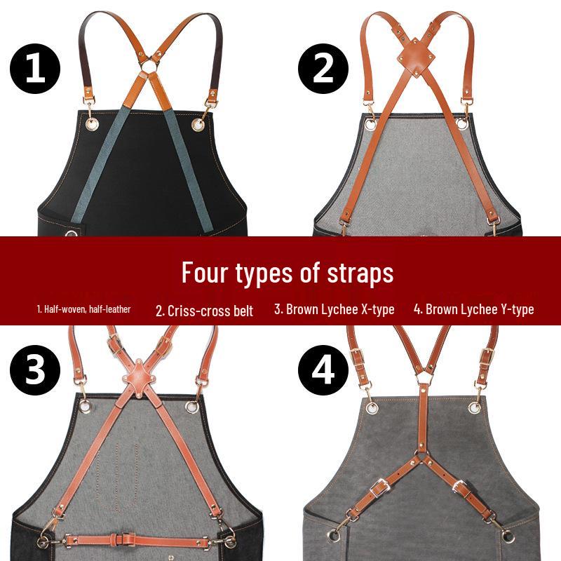 Women's Celebrity-Style Thick Canvas Apron for Hairdressers, Milk Tea Shops, and Baristas
