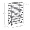Wine Rack Bottle Rack Bottle Storage Capacity 54 Bottles Dim. 63L x 25W x 91H cm Black Metal