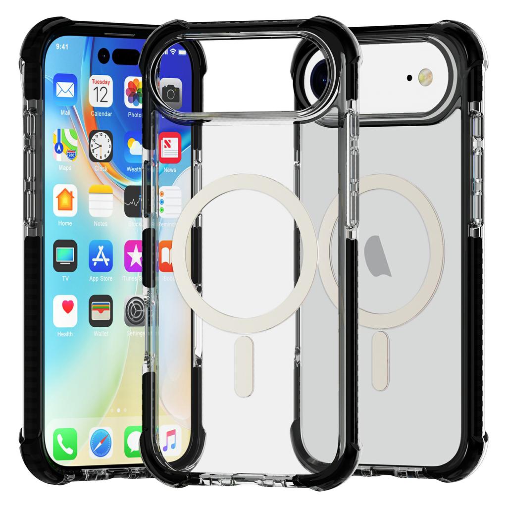 For iPhone 17 Air Case Compatible with MagSafe Reinforced Corners TPU+Acrylic+TPE Phone Cover