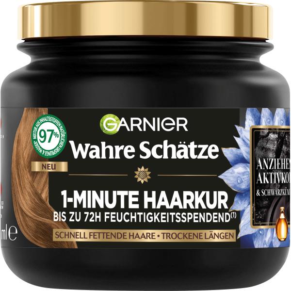 Garnier 1 Minute Hair Treatment Activated Carbon & Black Seed Oil 340ml