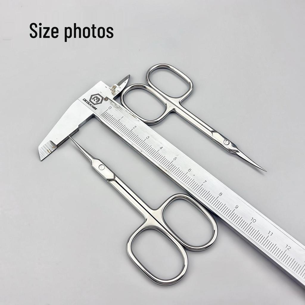 Stainless Steel Russian-Style Cuticle Nippers with Curved Tip & Pusher