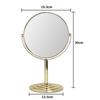 Wtrgas Makeup Tabletop Round 360 Degree Simple Magnifying Mirror Diameter Golden Mirror, Mirror, Double-Sided Mirror, Rotation, Design, 17.4cm,