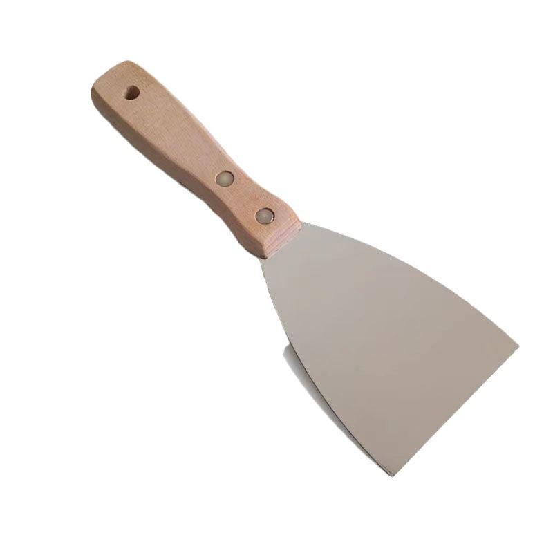 Putty Knife / Scraper Tool Set Rust Resistant Thick Stainless Steel Blades Wooden Handles For Drywall Repair Home Renovation