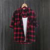 Women's Cotton Linen Plaid Long Shirt - Sun Protection, Loose Fit Outerwear, Lazy Style