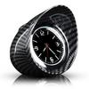 Car Quartz Clock Interior Carbon Fiber Dashboard Watch With Self-adhesive Base