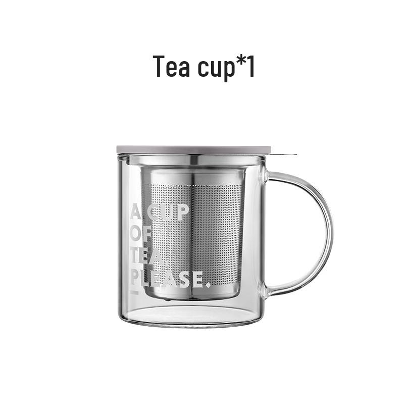 Buydeem Glass Tea Infuser Cup with Handle 350ml