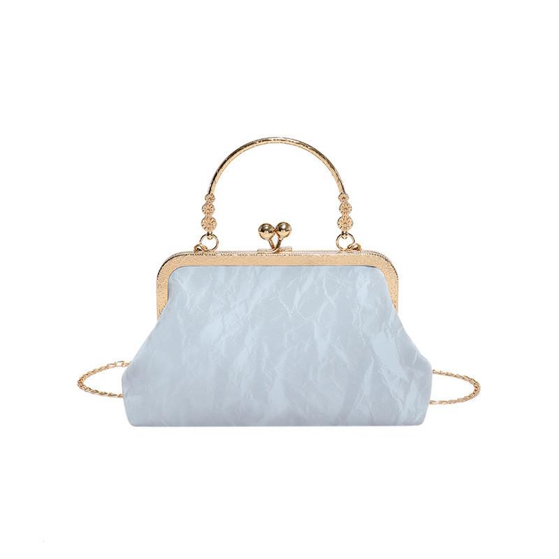 Vintage French Style Evening Bag 2024 Summer New Crossbody Bag Street Fashion Pu Shell Shape