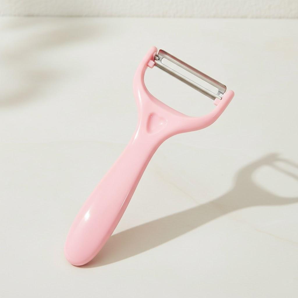 

Stainless Steel Multifunctional Peeler Sharp Kitchen Tool Easy Grip Design For Fruits Vegetables рожевий